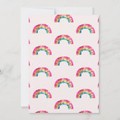 かわいいスパンコール虹色の誕生日パーティー 招待状 (裏面)