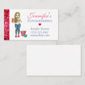 かわいいスパーキーのメイドハウス清掃サービス 名刺 (正面/裏面)