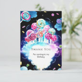 かわいいスパークリングキャンディーランドの誕生日 サンキューカード (スタンド正面)
