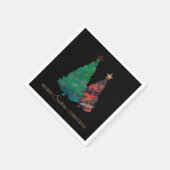 かわいいスパークリーの水色クリスマスツリー紙ナプキ スタンダードカクテルナプキン (角)