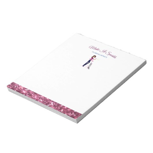 かわいいスパークルカートメイドクリーニングサービス ノートパッド (回転)