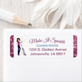 かわいいスパークルカートメイドクリーニングサービス ラベル (インサイチュ)