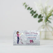 かわいいスパークルカートメイドクリーニングサービス 名刺 (スタンド正面)