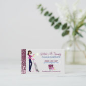 かわいいスパークルカートメイドクリーニングサービス 名刺 (スタンド正面)