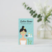 かわいいスパ女性イラストレーション-スパと美しいサロン 名刺 (スタンド正面)