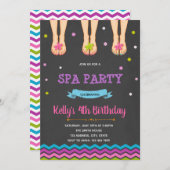 かわいいスパ誕生日パーティーの招待 招待状 (正面/裏面)