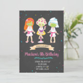 かわいいスパ誕生日パーティーの招待 招待状 (スタンド正面)