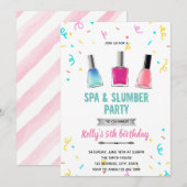 かわいいスパ マニキュア ペディキュア テーマ 招待状 (正面/裏面)