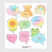 かわいいスピーチのバブル子供たちスクラップブック漫画チャット シール (シート)