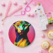 かわいいスフィンクスカラフルキャット ペーパープレート (パーティー)