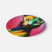 かわいいスフィンクスカラフルキャット ペーパープレート (アングル)