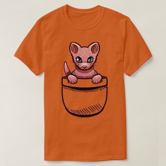 かわいいスフィンクス猫 Tシャツ (デザイン正面)