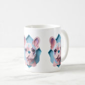 かわいいスフランスのブルドッグパステル紙カッティングアート コーヒーマグカップ (正面右)