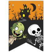 かわいいスプタキュラハロウィーンモンスターハッピーバースデー バンティングフラッグ (第1の旗)