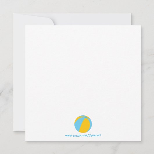 かわいいスプラッシュガールのプールパーティーの誕生日の招待 招待状 (裏面)