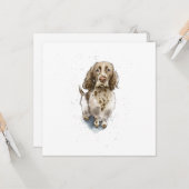かわいいスプリンガースパニエル犬 ありがとう カード (正面/裏面インサイチュ)