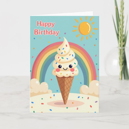 かわいいスプリンクラー 誕生日カード カード (正面)