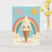 かわいいスプリンクラー 誕生日カード カード (黄色い花)