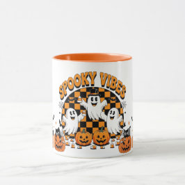 かわいいスプーキー オレンジ ハロウィン コーヒーカップ