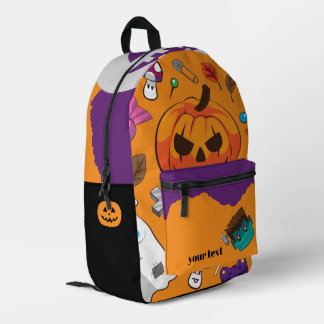 かわいいスプーキー ハロウィン プリントバックパック