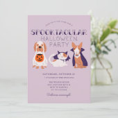 かわいいスプークのコスチュームのペットハローウィンパーティ 招待状 (スタンド正面)