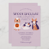かわいいスプークのコスチュームのペットハローウィンパーティ 招待状 (正面/裏面)