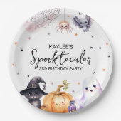 かわいいスプークの誕生日パーティー ペーパープレート (正面)