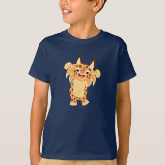 かわいいスプーン風刺漫画ボブキャットチルドレンTシャツ Tシャツ