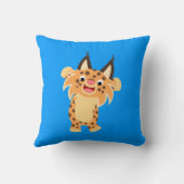 かわいいスプーン風刺漫画ボブキャットピロー クッション (裏面)