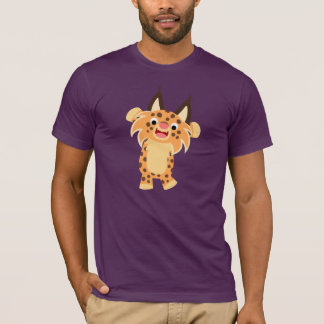 かわいいスプーン風刺漫画ボブキャットTシャツ Tシャツ