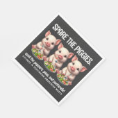 かわいいスペアザ豚食べのサラダ スタンダードランチョンナプキン (角)