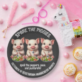 かわいいスペアザ豚食べのサラダ ペーパープレート (パーティー)