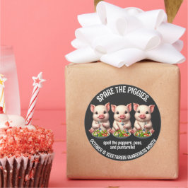 かわいいスペアザ豚食べのサラダ ラウンドシール