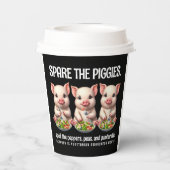 かわいいスペアザ豚食べのサラダ 紙コップ (裏面)