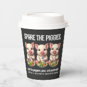 かわいいスペアザ豚食べのサラダ 紙コップ (正面)