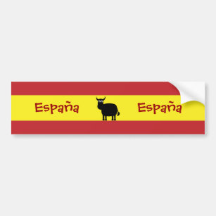 かわいいスペイン語Bull及び旗 バンパーステッカー