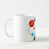 かわいいスペースマグ|かわいい惑星のコーヒーマグ コーヒーマグカップ (左)