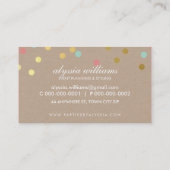 かわいいスポット紙吹雪トレンディー金ゴールドコーラルミントクラフト 名刺 (裏面)