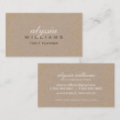 かわいいスポット紙吹雪金ゴールドスパークリーグリッタークラフト 名刺 (正面/裏面)