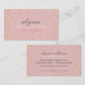 かわいいスポット紙吹雪金ゴールドスパークリーグリッター淡い色のピンク 名刺 (正面/裏面)