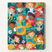 かわいいスポーツキャラクターたち　学校に帰る ノートブック (裏面)