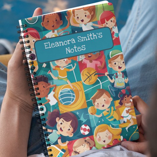 かわいいスポーツキャラクターたち　学校に帰る ノートブック