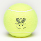 かわいいスポーツクラブネームテニスチームネイビーブルー テニスボール (裏面)