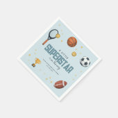 かわいいスポーツスーパースター少年の赤ちゃんシャワー スタンダードカクテルナプキン (角)