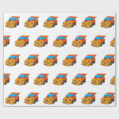 かわいいスポーツフレイムカー |背景色の選択 ラッピングペーパー (フラット)