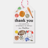 かわいいスポーツボールキッズボーイ誕生日ありがとう ギフトタグ (正面)