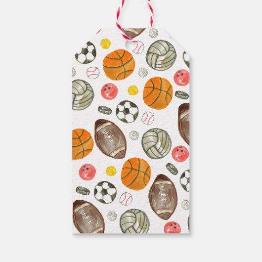 かわいいスポーツボールキッズボーイ誕生日ありがとう ギフトタグ (裏面)