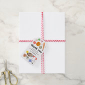 かわいいスポーツボールキッズボーイ誕生日ありがとう ギフトタグ (より糸付き)