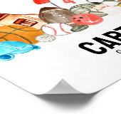 かわいいスポーツボール子供の誕生日ありがとう ポスター (角)