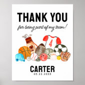 かわいいスポーツボール子供の誕生日ありがとう ポスター (正面)